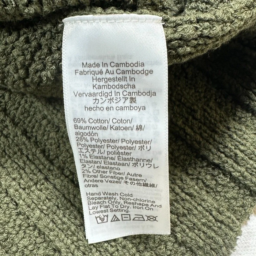 J. Crew Sweater Womens M Olive Green Boucle Knit Crewneck Long Sleeve Relaxed